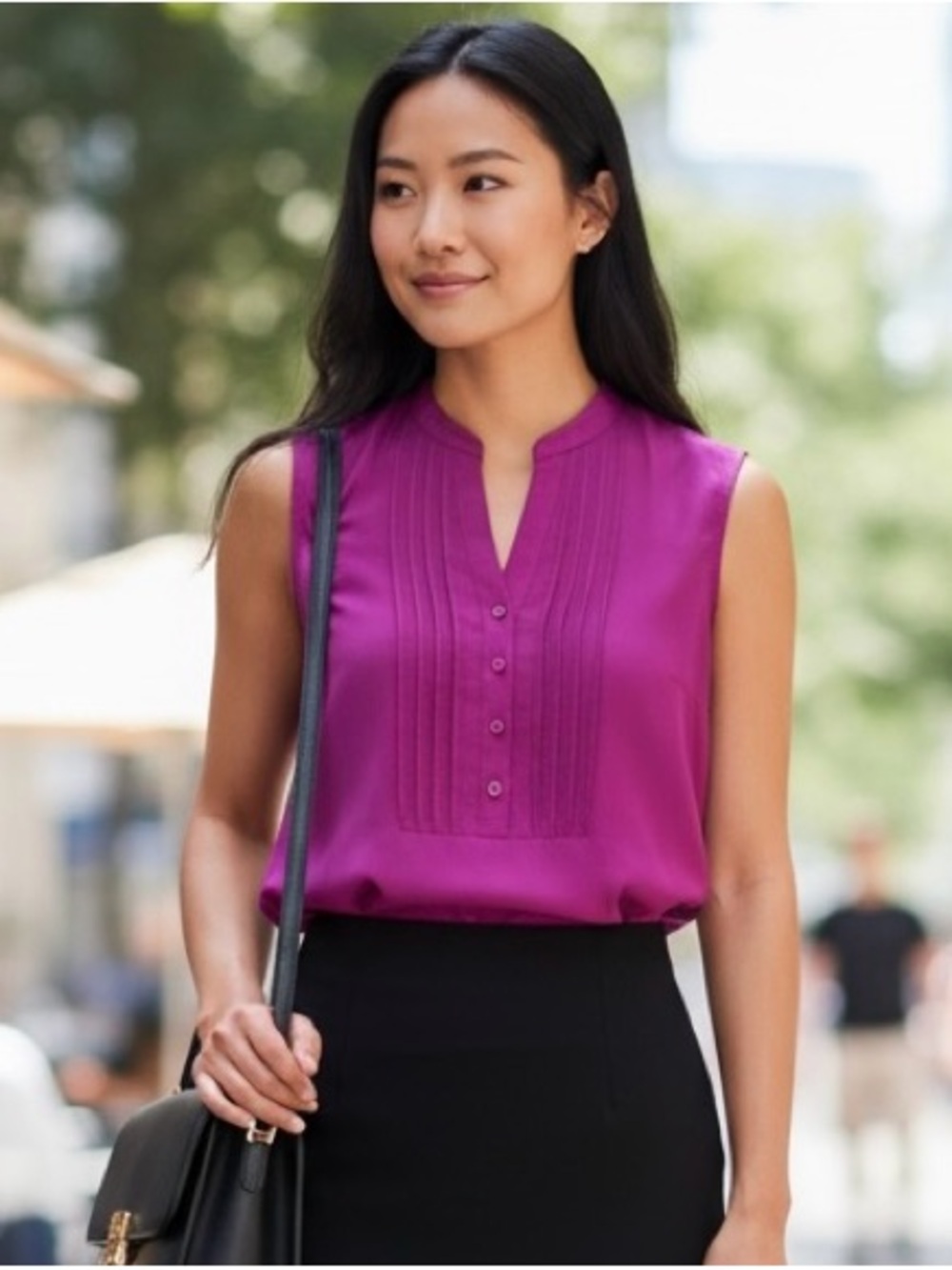 Banana Republic 100% Silk Sleeveless Tank Top - Magenta